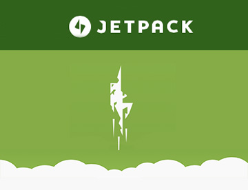 The jetpack logo on a green background.