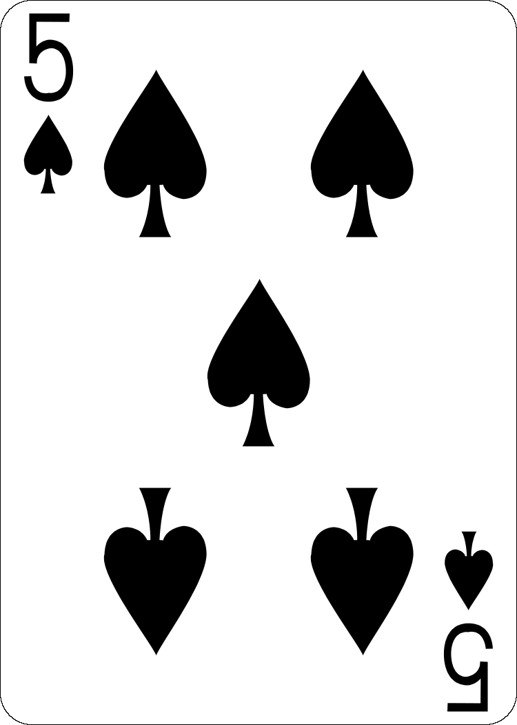a card with black symbols